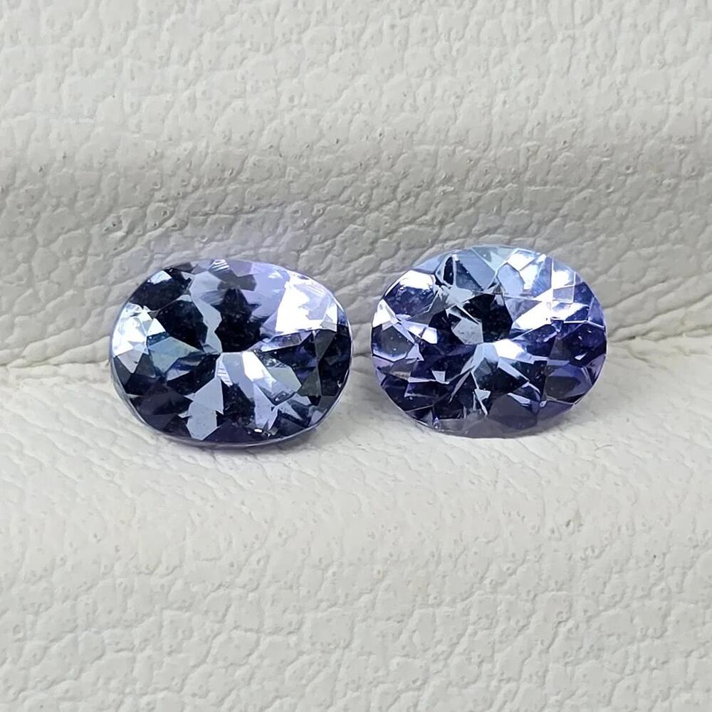 0.76 Ctw Natural Tanzanite Pair 5x4mm Loose Gemstones